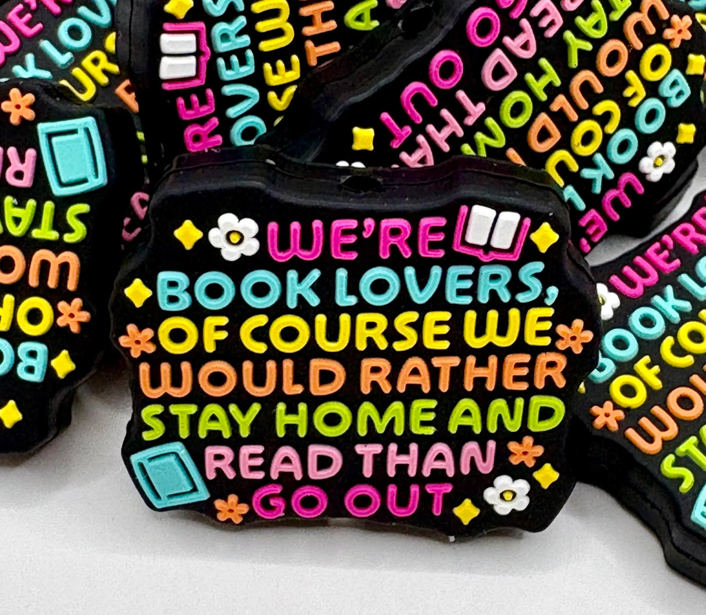 We’re Book Lovers Silicone Focal Bead