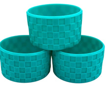 Load image into Gallery viewer, Turquoise Checkered Textured Tumbler Boot - Silicone Boot- Tumbler Accessories
