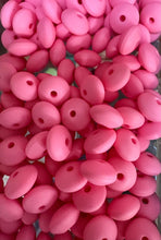 Load image into Gallery viewer, 20 Pink Solid Silicone Lentil  Beads - 12mm
