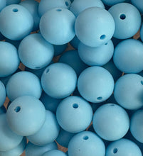 Load image into Gallery viewer, 10 Light Blue Solid Round  Silicone Beads - 15mm
