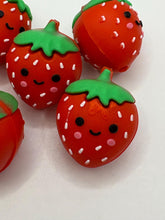 Load image into Gallery viewer, Strawberry 3D Silicone Focal Bead
