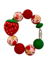Load image into Gallery viewer, Strawberry Beaded Cup Charm - cup handle charm - tumbler charm - accessories
