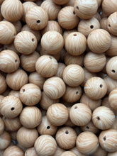 Load image into Gallery viewer, Wooden Print Silicone Beads - 15mm - 10 CT
