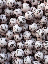 Load image into Gallery viewer, Black Cat and Bows Print Silicone Beads - 15mm - 10 CT
