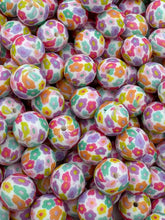 Load image into Gallery viewer, Flower Print Silicone Beads - 15mm - 10 CT

