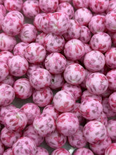 Load image into Gallery viewer, Pink Bow Print Silicone Beads - 15mm - 10 CT
