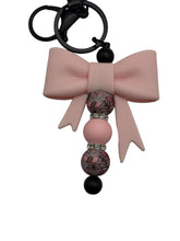 Load image into Gallery viewer, Pink Books and  Bow Keychain -Cute Purse Charm
