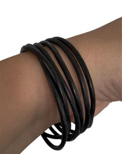 Load image into Gallery viewer, Silicone Jelly  Bracelet -Black- Stackable - set of 6 - size 7"
