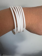 Load image into Gallery viewer, Silicone Jelly  Bracelet -White- Stackable - set of 6 - size 7"
