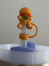 Load image into Gallery viewer, Gingerbread Man Silicone Straw Topper
