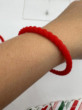 Load image into Gallery viewer, Women’s Braided Silicone Bracelet - Stackable Red
