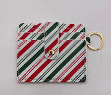 Load image into Gallery viewer, Christmas Striped  Keychain Wallet
