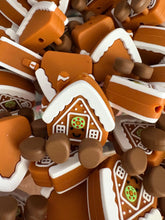 Load image into Gallery viewer, Gingerbread House 3D Silicone Focal Bead
