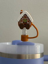 Load image into Gallery viewer, Gingerbread House Silicone Straw Topper

