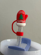 Load image into Gallery viewer, Red Mitten Silicone Straw Topper
