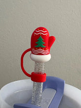 Load image into Gallery viewer, Red Mitten Silicone Straw Topper
