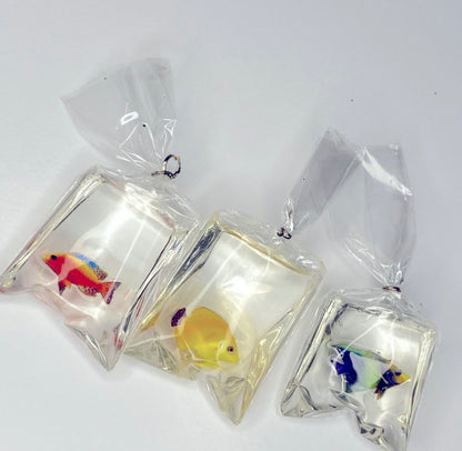 *Fish in Bag* resin charms 3 pieces