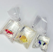 Load image into Gallery viewer, *Fish in Bag* resin charms 3 pieces
