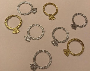 Ring Confetti - silver or gold  - 50 pieces