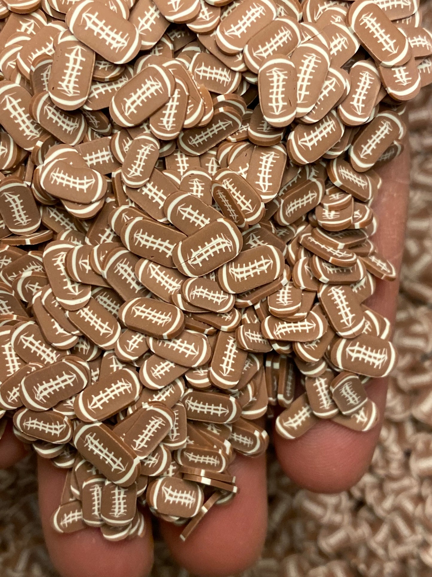 Football Polymer Clay Slices 5mm 0.5oz bag