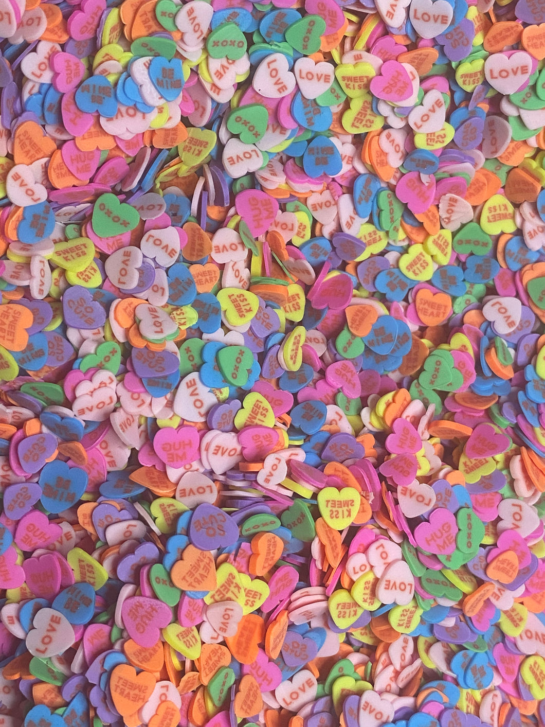 Tiny Conversation Hearts Polymer Clay Sprinkles 0.5 oz bag